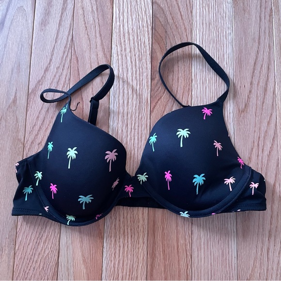 PINK Victoria's Secret Other - PINK Victoria's Secret Black Palm Tree Bra Womens 36B Wear Everywear T Shirt
